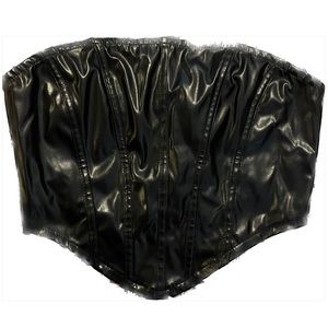 Leather cropped corset
